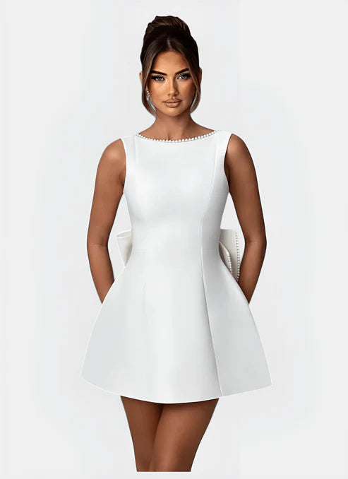 ARIA O-NECK A-LINE MINI DRESS