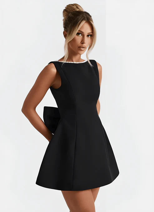 ARIA O-NECK A-LINE MINI DRESS