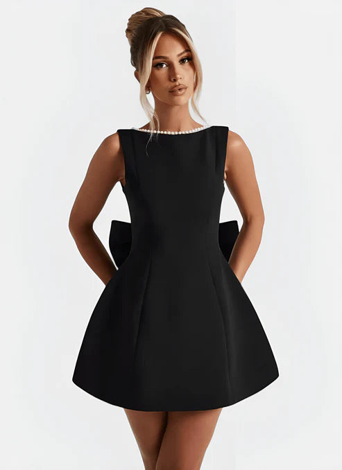 ARIA O-NECK A-LINE MINI DRESS