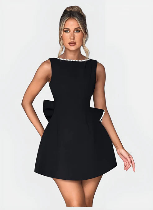 ARIA O-NECK A-LINE MINI DRESS