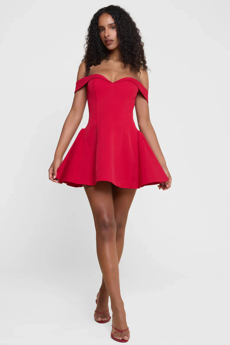 slim_fit off shoulder dress