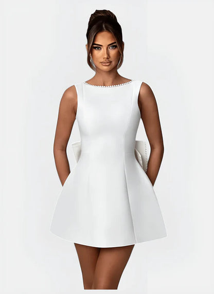ARIA O-NECK A-LINE MINI DRESS