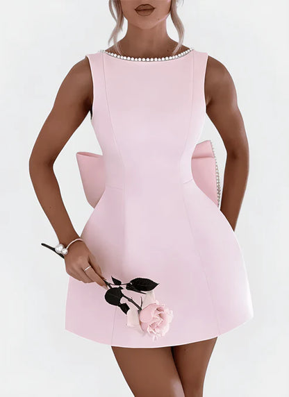 ARIA O-NECK A-LINE MINI DRESS