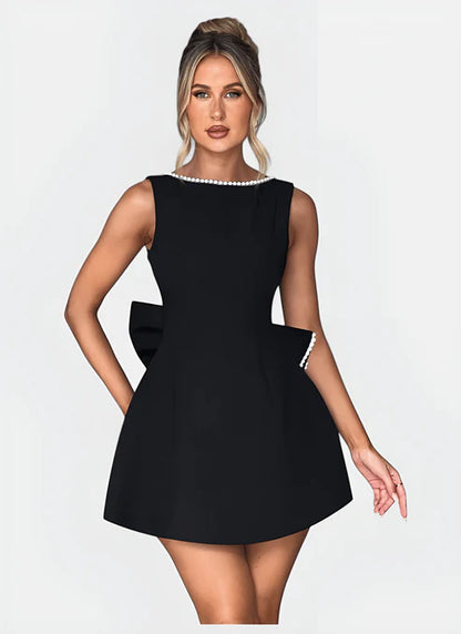 ARIA O-NECK A-LINE MINI DRESS