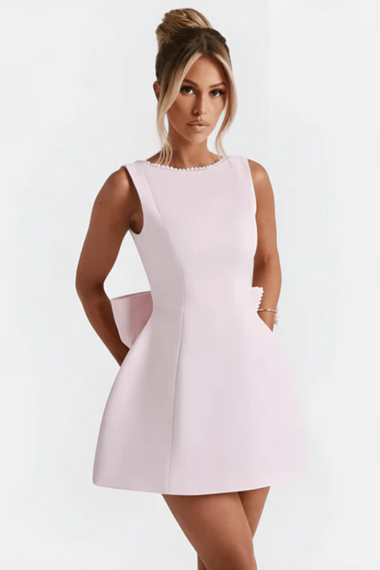 ARIA O-NECK A-LINE MINI DRESS